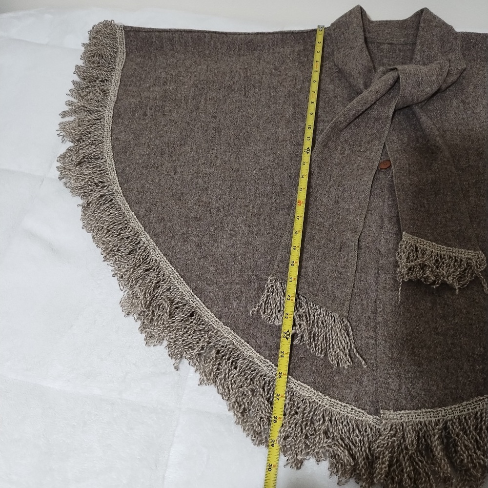 Wool Fringe Shawl  One Size - Picture 10 of 12